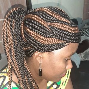 COPY - Braided wigs ponytail black or mix black/brown